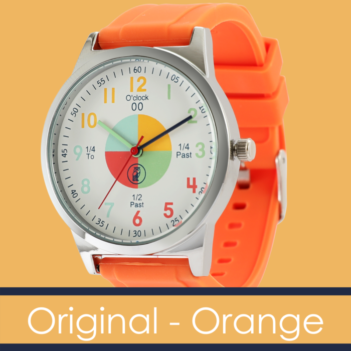 Bright Orange Time Teaching Watch for Kids