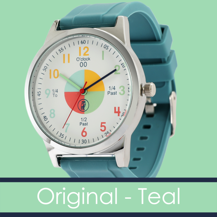 Teal Green Time Teaching Watch for Kids