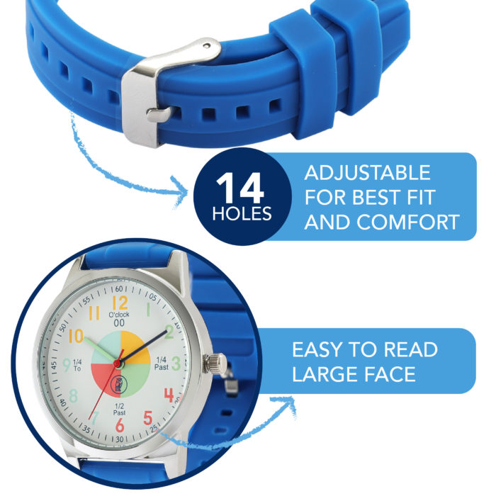 Adjustabel band large clear watch face